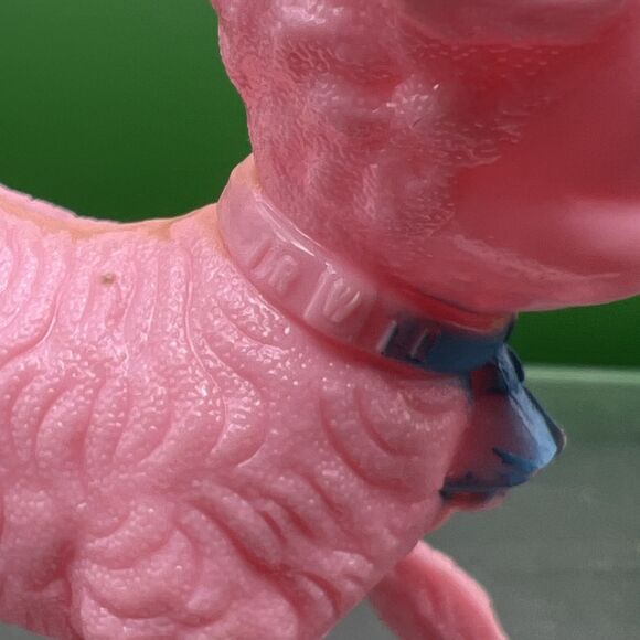 Vintage 1950s Lamb Baby Rattle Toy Pink  Blue Bow Bell Plastic Figure - Picture 10 of 10